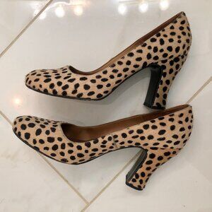 John Fluevog Desmond Pony Hair Leopard Pump Size 10